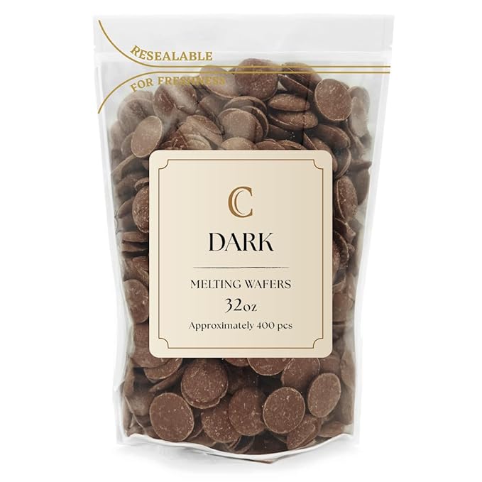 KIDU Chocolate Melting Wafers Bulk Bag Perfect For Dipping, Deserts, Baking And More (2 Pound, Dark)