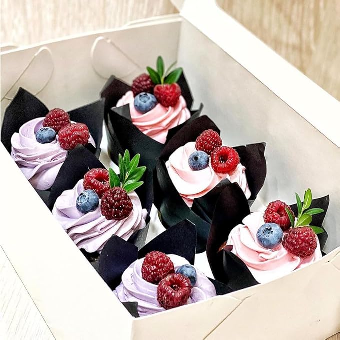 200 Pieces Tulip Cupcake Muffin Liners Greaseproof Paper Baking Cups Cupcake Wrappers for Birthday
