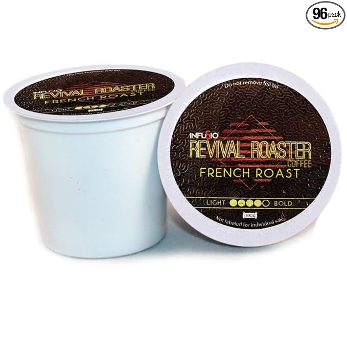 InfuSio Coffee Pods – 96 Count, French Roast (Dark Roast Coffee) Single Serve Coffee Pods for