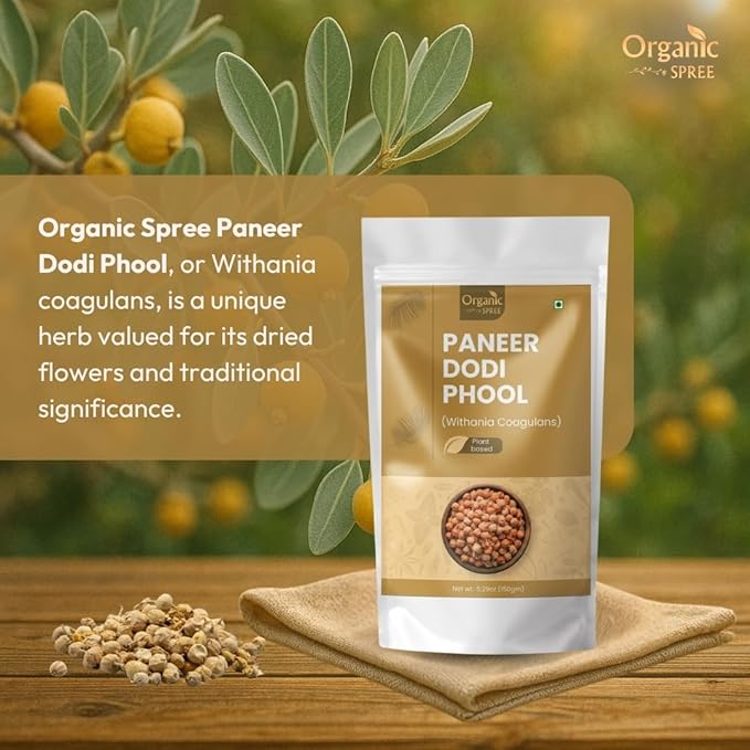 Organic Spree Paneer Dodi Phool 150g – Withania Coagulans – Pure Indian Rennet for Metabolic
