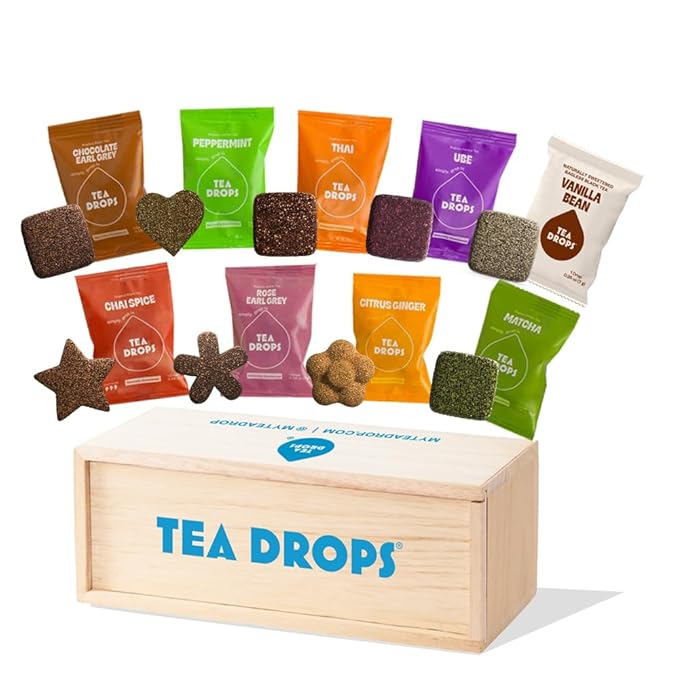 Tea Drops Gift Set | Organic Dissolvable Loose Leaf Tea | Chai Spice Chocolate Earl Grey Citrus