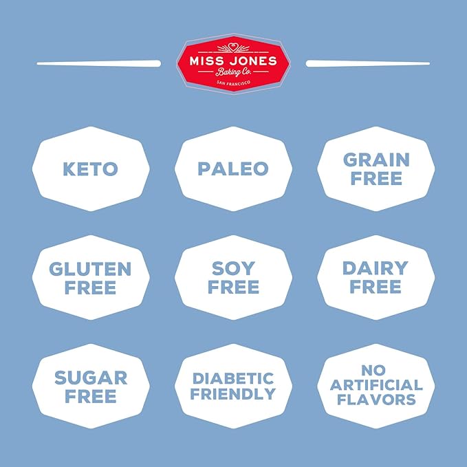 Miss Jones Baking Blueberry Muffin Mix - Almond Flour, Gluten Free, Low Carb, No Sugar Added