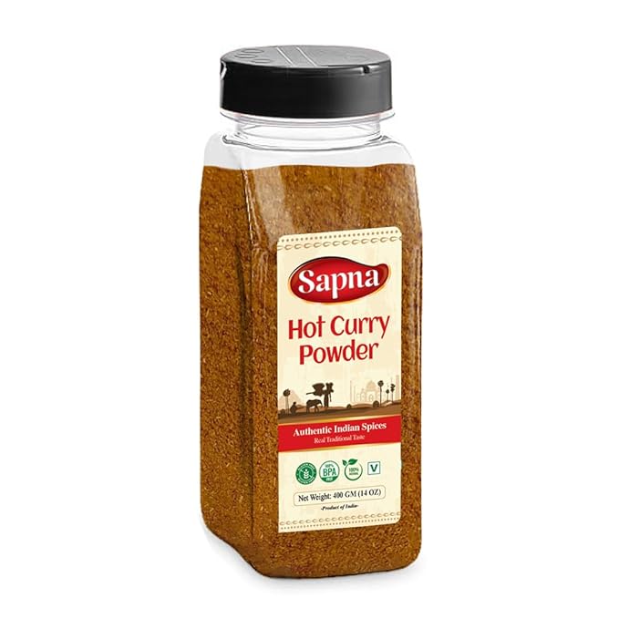 Sapna Hot Curry Powder, 14 OZ, Premium Authentic Indian Spice Blend, All Natural