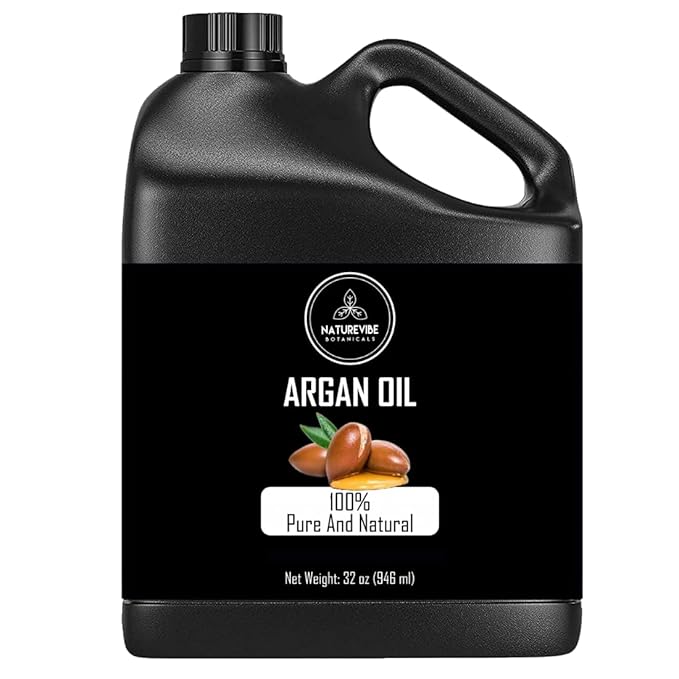 Naturevibe Botanicals Argan Oil 32 Fl oz ??Cold Pressed, Unrefined, Pure Moroccan Argan Oil for