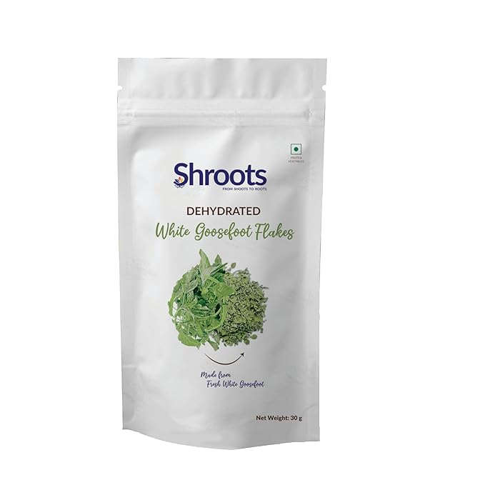 SHROOTS Dehydrated Bathua Leaves Flakes Pure Vegetarian Gluten-Free No Added Salt Easy Cooking
