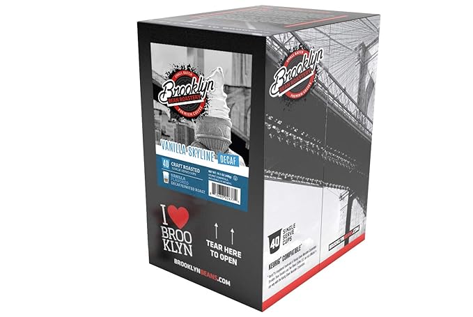 Brooklyn Beans Coffee Pods, Vanilla Skyline Decaf - Compatible with Keurig K Cup Brewers Including