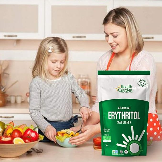 Health Garden Erythritol Sugar Free Sweetener - All Natural - Non GMO - Kosher- Keto Friendly (48