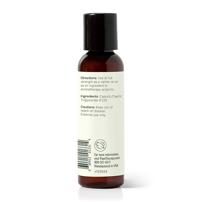 Plant Therapy Fractionated Coconut Oil for Skin, Hair, Body, Diluted Essential Oils, 100% Pure