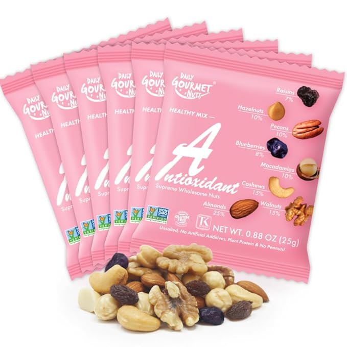 Daily Gourmet Nuts - Unsalted Mixed Nuts Snack Packs/Individually Wrapped Snacks/Nut Snacks/No
