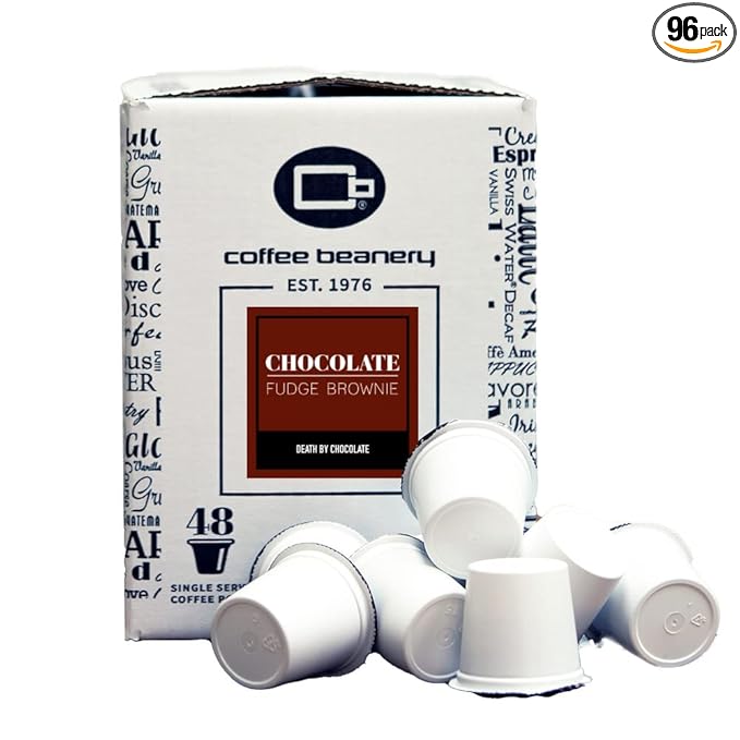 Chocolate Fudge Brownie Coffee Pods by Coffee Beanery | 96ct Bulk Flavored Coffee Pods Medium Roast