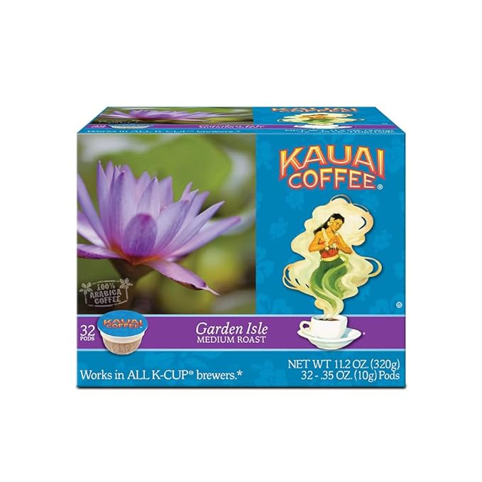 Kauai Coffee Pods Compatible with K-Cup Pods for Keurig Brewers – 20% Hawaiian Arabica – Medium