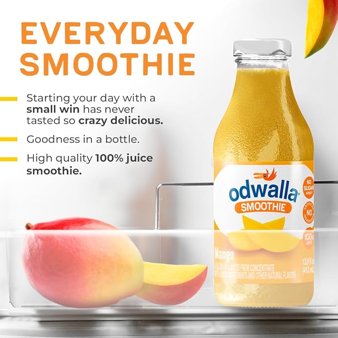 Odwalla Mango Smoothie - Fruit Smoothie Mix Ready to Drink - Juice Blend, No Added Sugar, No