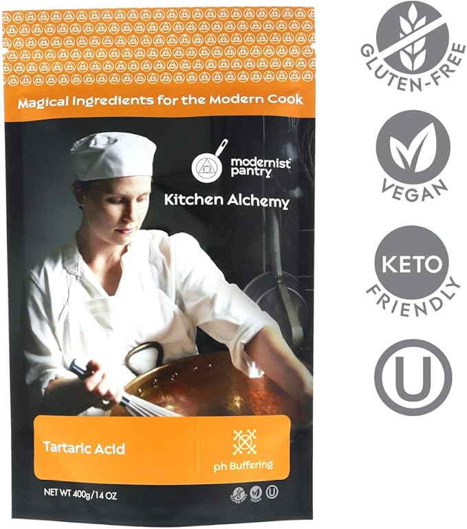 Pure Tartaric Acid ⊘ Non-GMO Gluten-Free Vegan OU Kosher Certified - 400g/14oz