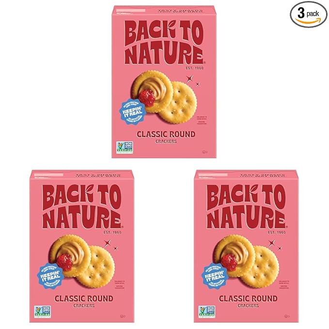 Back to Nature Classic Round Crackers - Dairy Free, Non-GMO, Made with Wheat Flour & Sea Salt