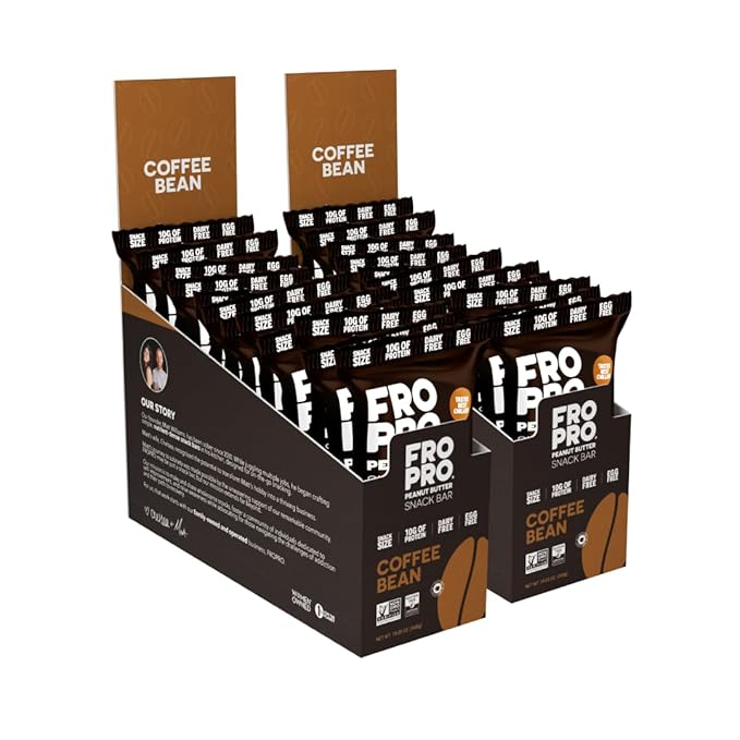 FROPRO Plant Protein Snack Bars - Plant Based Protein Bars, All-Natural, Gluten, Dairy, & Soy Free