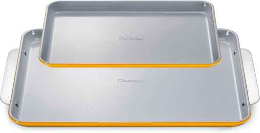 Caraway Non-Stick Ceramic Baking Sheet Duo - Naturally Slick Ceramic Coating - Non-Toxic, PTFE &