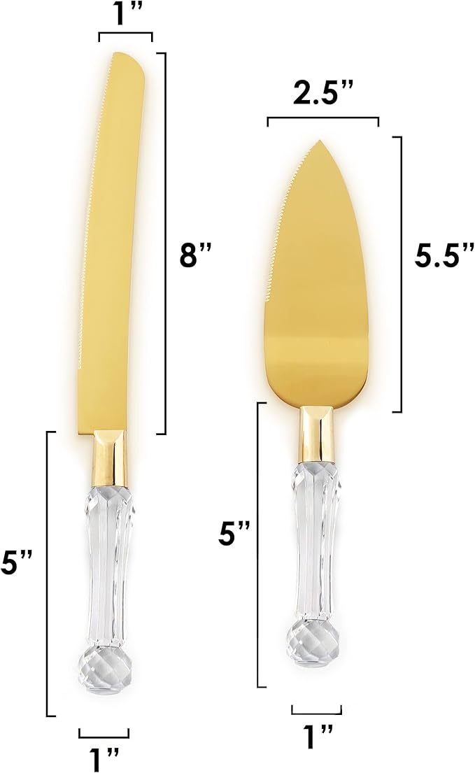 wedding knife and server set gold, Gold Cake Cutter and Pie Spatula, Cake Server and Knife Set of 2
