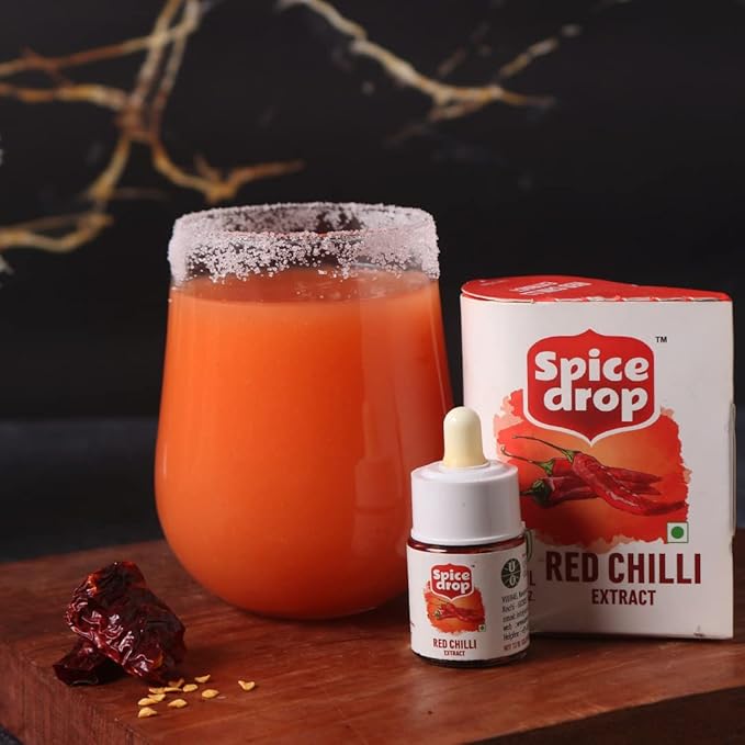 Spice Drop Red Chillies(Lal Mirch) Natural Extract | 100% Natural | For Curries, Gravies & Gourmet