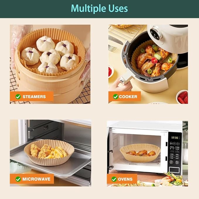 parchment paper for air fryer, 6.3inch round air fryer liners disposable,125PCS Non-stick parchment