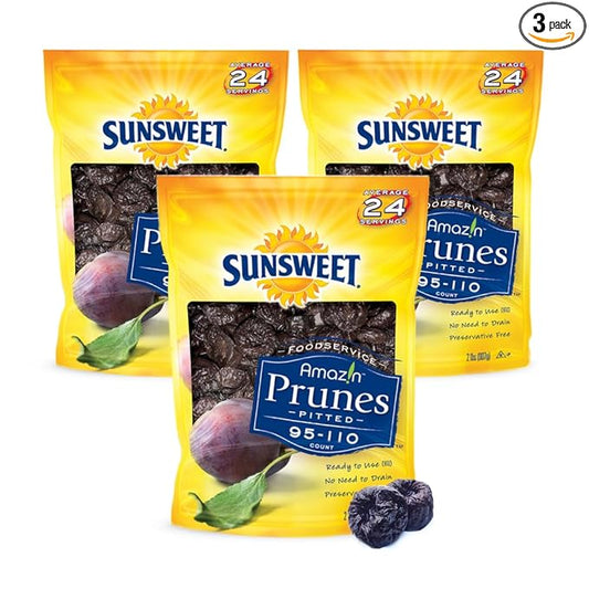 Sunsweet Amazin' Pitted Prunes - Dried Prunes Pitted Unsweetened - Gluten Free, Vegan, Low Fat