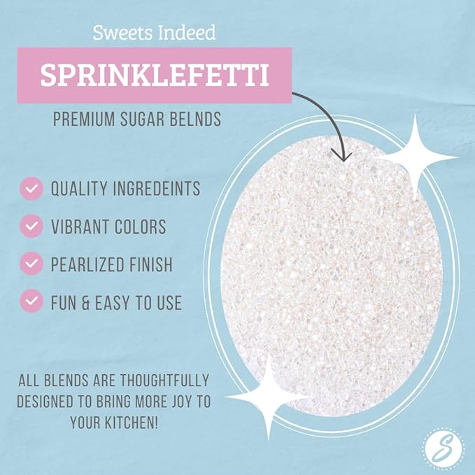 Sweets Indeed Sprinkles, Edible Sprinkle Sugar Mix, Perfect for Cake Decorations, Baking, Ice
