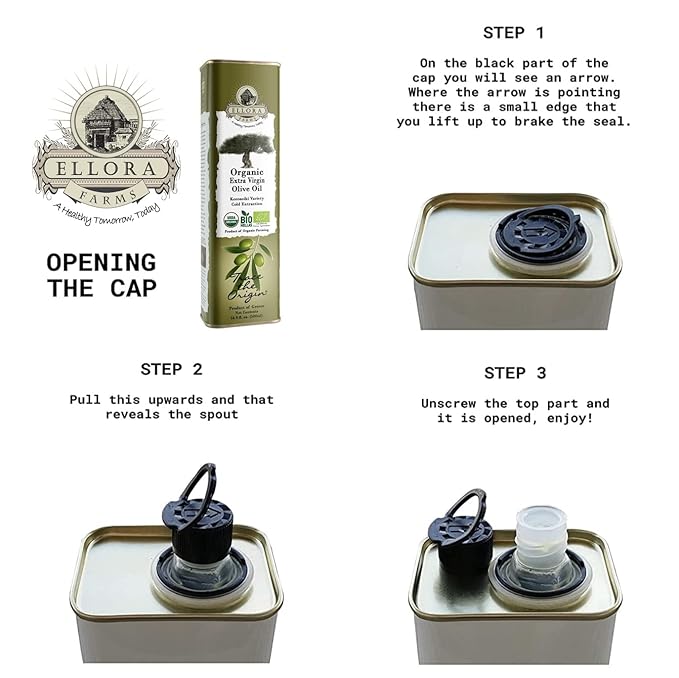 Ellora Farms, USDA Organic Extra Virgin Olive Oil, 2024 Harvest, Gold Award, Unfiltered, High