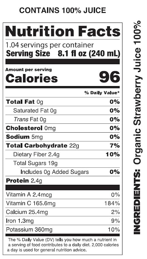 Pomona Organic Strawberry Juice (Pack of 12), Cold Pressed USDA Organic Juices with 100%
