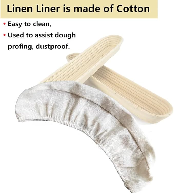 15 Inch Proofing Baskets for Baguette, Bread Banneton Baking Bowls 2 Pack, Making Baguette Bread