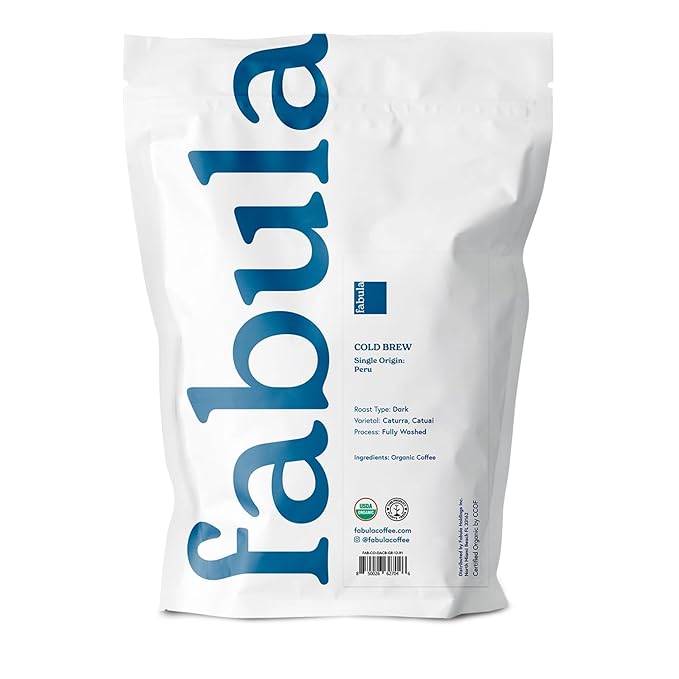 Fabula Coffee Cold Brew Freshly Ground - Organic - Low Acid - Single Origin - Non-GMO - Mold Free
