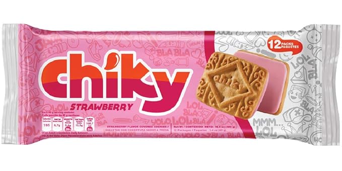Chiky Strawberry Fudge Cookies, Crunchy & Sweet, Smooth Cream Center, Crispy Texture That Melts In