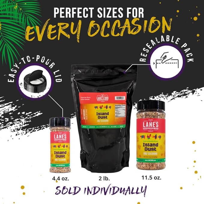 Lane's Island Dust Rub Alaea Hawaiian Sea Salt Seasoning Salt, All-Natural Hawaiian Alea Red Sea