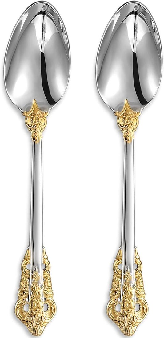 KEAWELL 2-Piece Gorgeous Large Serving Spoon, 18/10 Stainless Steel, Fine Large Serving Spoon