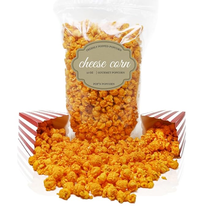 Pop?셄 Popcorn Cheddar Cheese Popcorn - 12 oz Cheesy Pop Corn Flavored Snacks for Movie Night or