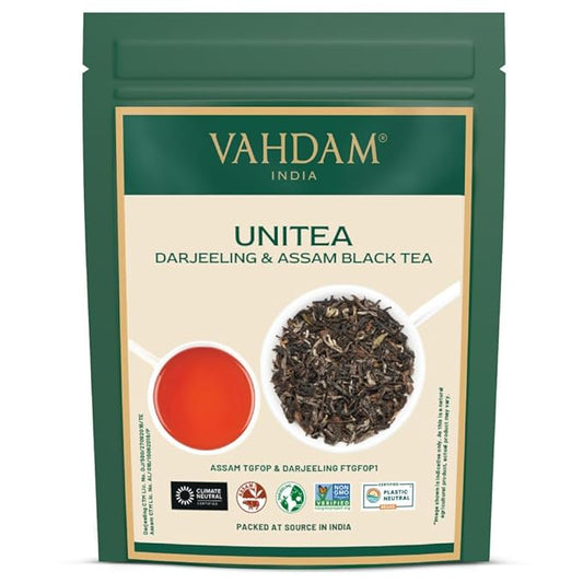 VAHDAM, UNITEA Black Tea Leaves +170 Cups,12oz | Blend Of Darjeeling & Assam Tea | ROBUST & FLAVORY