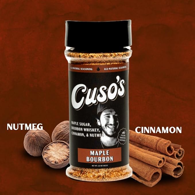 Cuso Cuts Maple Bourbon Rub BBQ Seasoning - All-Natural Steak Seasoning - Spices for Grill