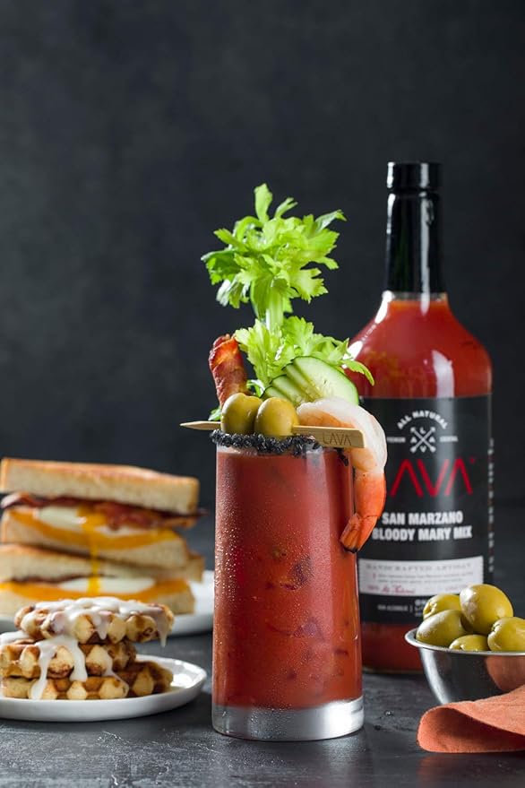 LAVA Premium Bloody Mary Mix; Italian San Marzano Tomatoes, No Artificial Sweeteners, Vegan, Ready