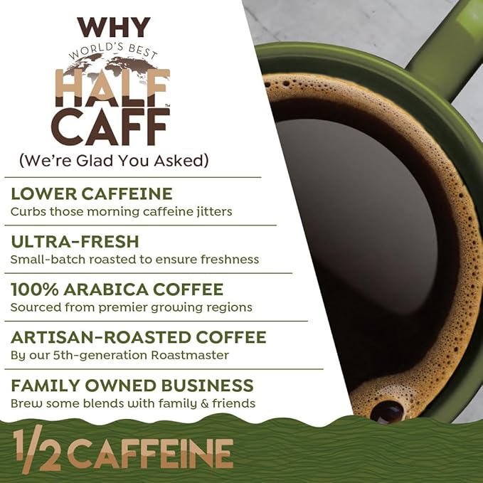 World's Best Half Caff Hazelnut Coffee Pods, 18 ct, Medium Roast Flavored Coffee in Recyclable