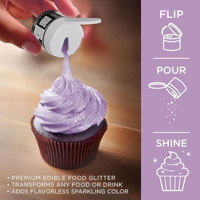 Bakell - Lilac Purple Tinker Dust (5g, 1x Jar) Edible Glitter for Food, Desserts, and Beverages!