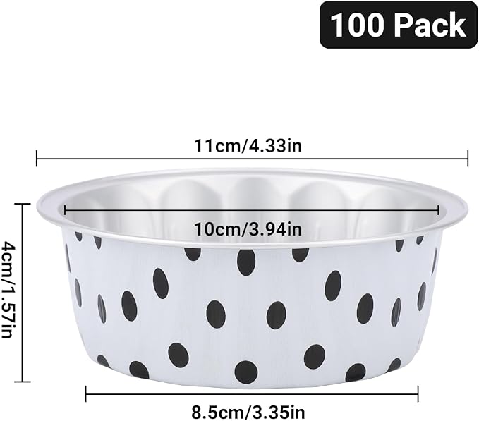 Beasea 8oz Aluminum Ramekins 100 Pack, 3.9" Disposable Baking Foil Cups Mini Ramekin Cup Cupcake