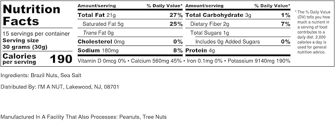 I’m A Nut Brazil Nuts, Dry Roasted, 16 oz (1 Pound) | No oil | No Herbicides Or Pesticides | Batch