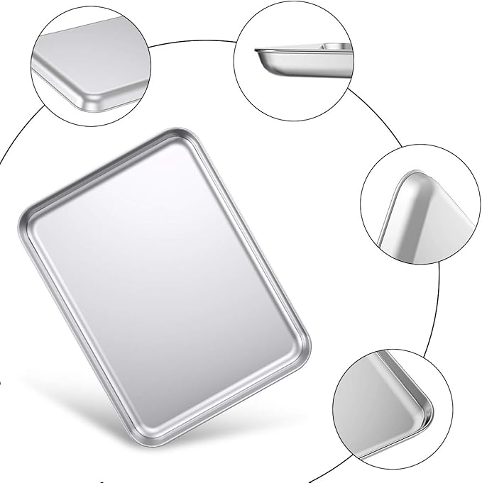 Baking Sheet Set of 2, Wildone Stainless Steel Baking Tray Cookie Pan, Size 20 x 14 x 1 Inch, Non