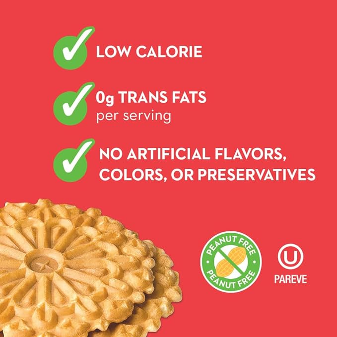 Reko Pizzelle Authentic Italian Style Waffle Cookie, Maple, 7 Ounce (Pack of 12)