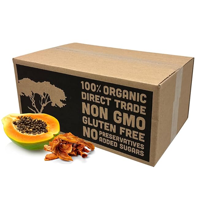 Mavuno Harvest Papaya Dried Fruit Snacks | Organic Dried Papaya Slices | Gluten Free Healthy Snacks