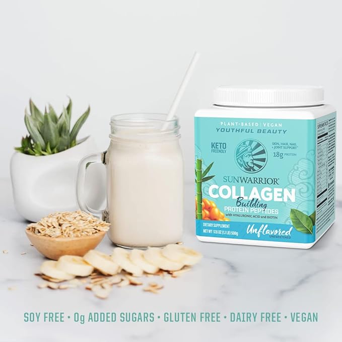 Vegan Collagen Building Powder Protein Peptide with Biotin Vitamin C Hyaluronic Acid Collagen