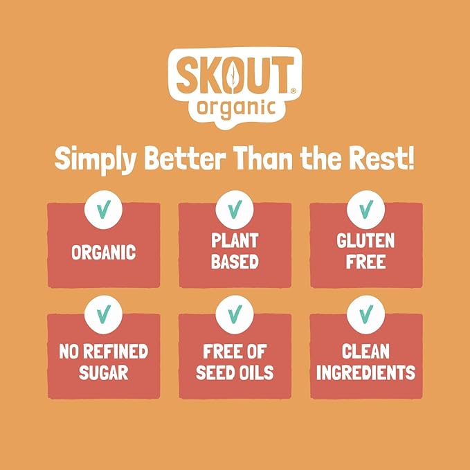 Skout Organic Almond Cookie Kids Snack Bars (18 Pack) | Organic Kids Snack Bars | School Snacks &
