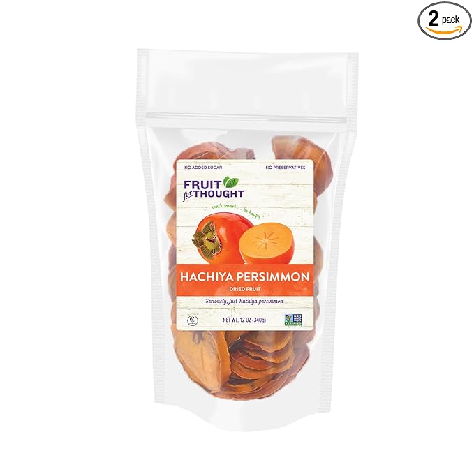 Fruit for Thought Dried Persimmons | Dried Fruit Snack Packs | At Home, Work, or On The Go |