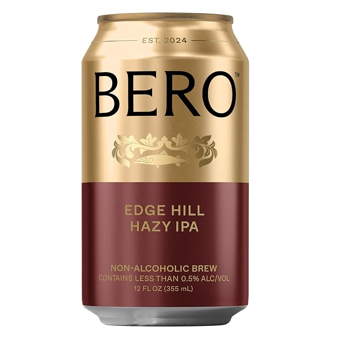 BERO Edge Hill Hazy IPA Non-Alcoholic Beer, 6-Pack Hoppy IPA-Style Craft Brew, NA Beer by Tom