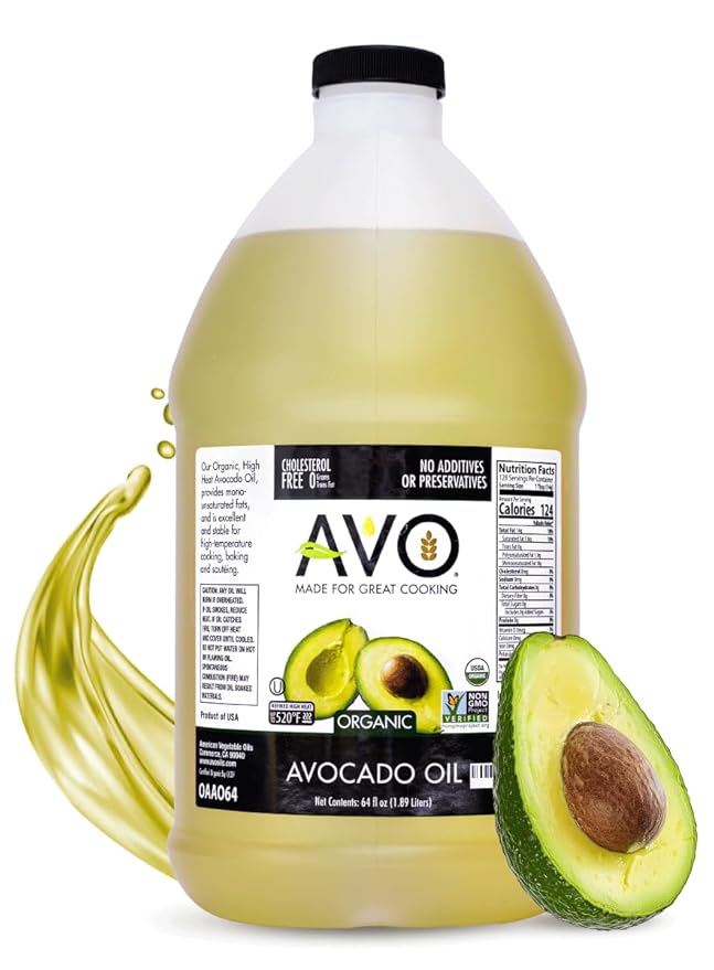 AVO ORGANIC AVOCADO Oil Frying, Baking, Non-stick Saut챕ing, Salads, Vinaigrette, Marinades, Pan