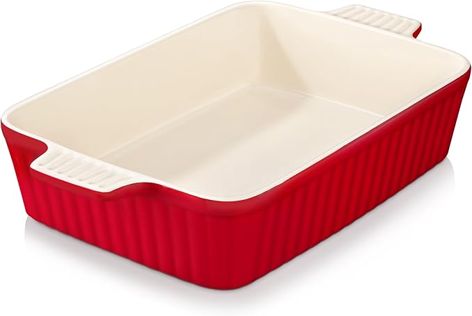 MALACASA 4.4 QT Baking Dish, 9x13 Large Casserole Dish for Oven, Ceramic Baking Pan, Rectangular