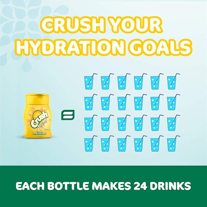 Crush, Pineapple, Liquid Water Enhancer - New, Better Taste! (4 Bottles, Makes 96 Flavored Water